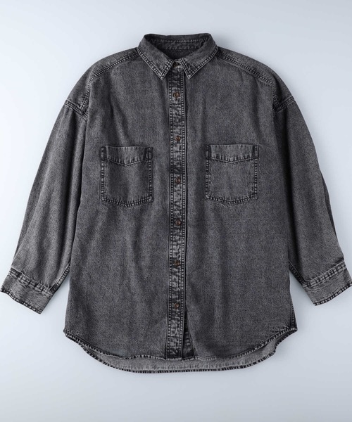 HONEYSUCKLE ROSE（ハニーサックルローズ）の「【HONEYSUCKLE ROSE】デニムシャツアウター（シャツ/ブラウス・レディース・ブラック・M/L）」の13枚目の写真