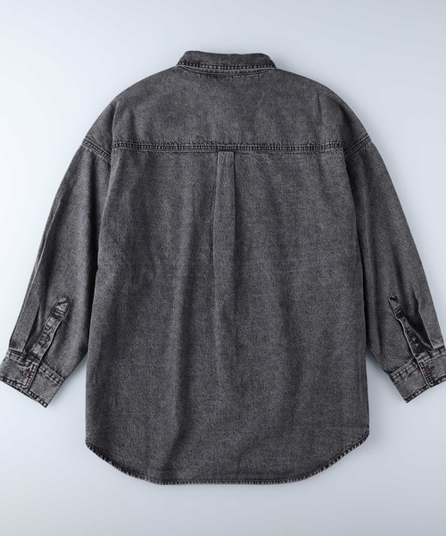 HONEYSUCKLE ROSE（ハニーサックルローズ）の「【HONEYSUCKLE ROSE】デニムシャツアウター（シャツ/ブラウス・レディース・ブラック・M/L）」の14枚目の写真