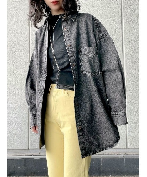 HONEYSUCKLE ROSE（ハニーサックルローズ）の「【HONEYSUCKLE ROSE】デニムシャツアウター（シャツ/ブラウス・レディース・ブラック・M/L）」の20枚目の写真