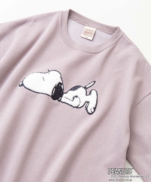PEANUTS（ピーナッツ）の「【 PEANUTS/ピーナッツ】スヌーピー コラボ ヘビーウェイト 裏起毛 ビッグシルエット　スウェット トレーナー（スウェット・メンズ・ホワイト/スミクロ/ダークグリーン/ベージュ/オフホワイト・MEDIUM/LARGE/X-LARGE）」の12枚目の写真