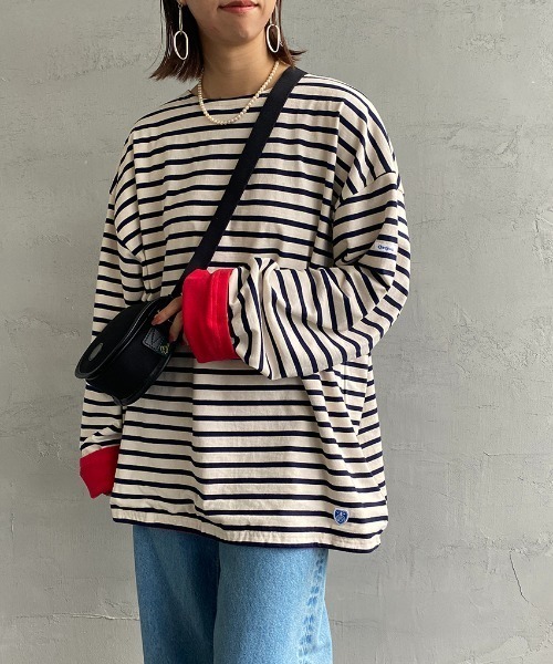 ORCIVAL（オーシバル）の「[ORCIVAL/オーシバル] クルーネック フリースライニングプルオーバーロンT（Tシャツ/カットソー・レディース・ブラック/アイボリー/ネイビー/グレイッシュベージュ・4/5）」の9枚目の写真