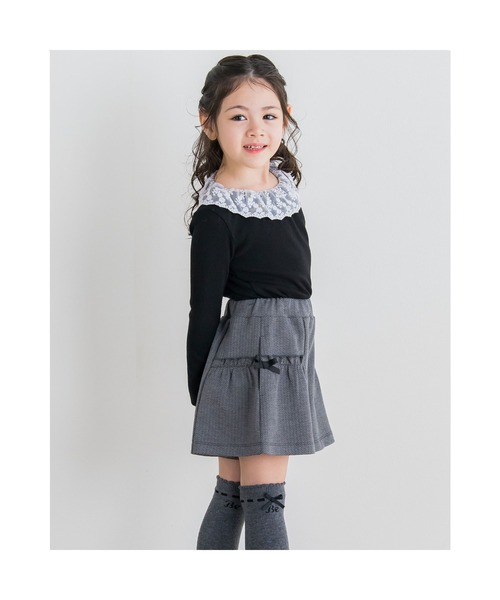BeBe（ベベ）の「BeBe/ヘリンボンジャガードヒラミニパンツ(90~150cm)（その他パンツ・キッズ・ブラック系その他/ブラウン系その他・140/130/150/120/100/110/90）」の6枚目の写真