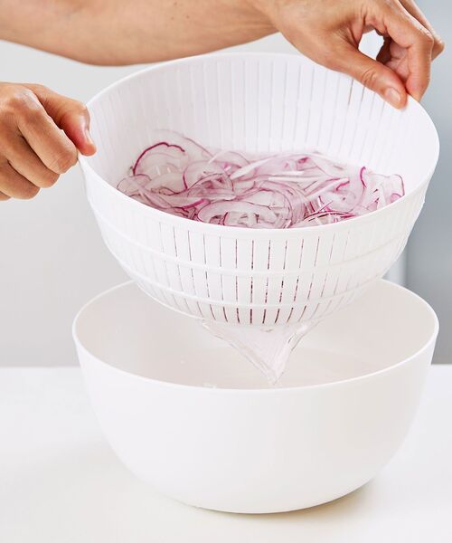 I.D.E.A international（イデアインターナショナル）の「米とぎにも使えるザルとボウル 6点セット（キッチンツール・レディース・ホワイト/グレー/グリーン・ﾌﾘ-）」の7枚目の写真