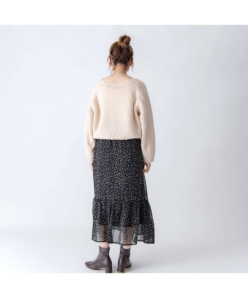 flower(フラワー)の「シックティアードスカート(スカート・レディース・ブラック/アイボリー・FREE)」の3枚目の写真