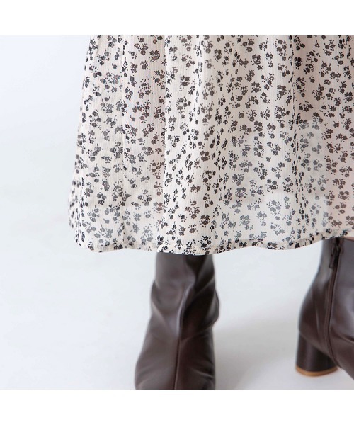 flower(フラワー)の「シックティアードスカート(スカート・レディース・ブラック/アイボリー・FREE)」の5枚目の写真