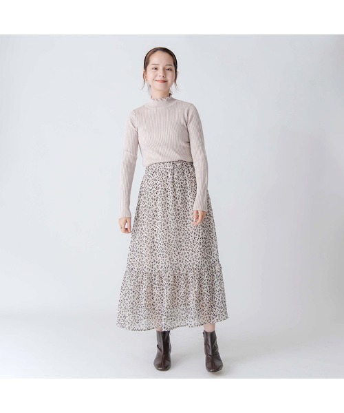 flower(フラワー)の「シックティアードスカート(スカート・レディース・ブラック/アイボリー・FREE)」の6枚目の写真