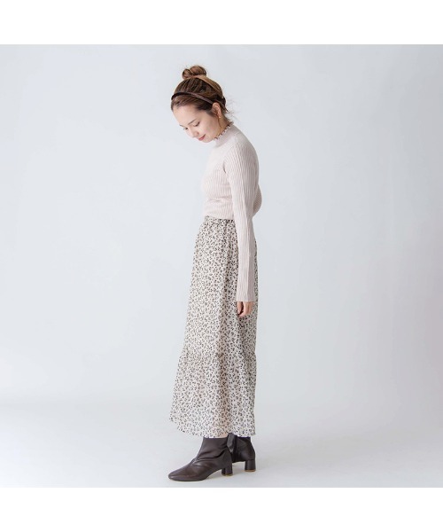 flower(フラワー)の「シックティアードスカート(スカート・レディース・ブラック/アイボリー・FREE)」の7枚目の写真