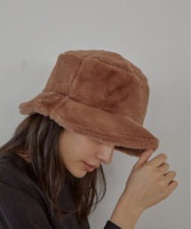 Fur volume bucket ハット