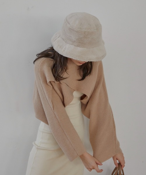 ACYM（アシーム）の「Fur volume bucket ハット（ハット・レディース・アイボリー/ブラック/ブラウン・FREE）」の7枚目の写真