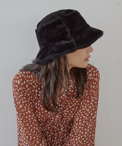 ACYM（アシーム）の「Fur volume bucket ハット（ハット・レディース・アイボリー/ブラック/ブラウン・FREE）」の10枚目の写真