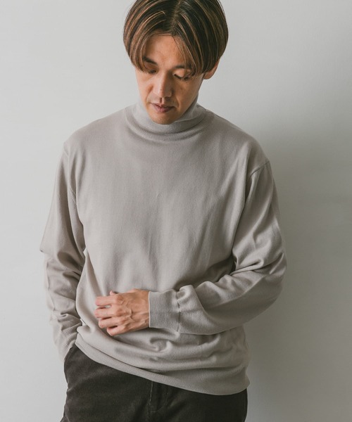 URBAN RESEARCH DOORS（アーバンリサーチドアーズ）の「ハーモニータートルネックニット（ニット/セーター・メンズ・グリーン/ベージュ系その他/ネイビー/チャコールグレー・MEDIUM/LARGE）」の8枚目の写真
