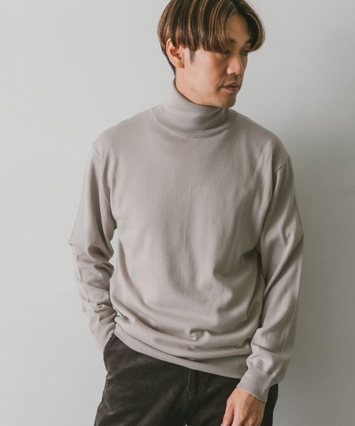 URBAN RESEARCH DOORS（アーバンリサーチドアーズ）の「ハーモニータートルネックニット（ニット/セーター・メンズ・グリーン/ベージュ系その他/ネイビー/チャコールグレー・MEDIUM/LARGE）」の13枚目の写真