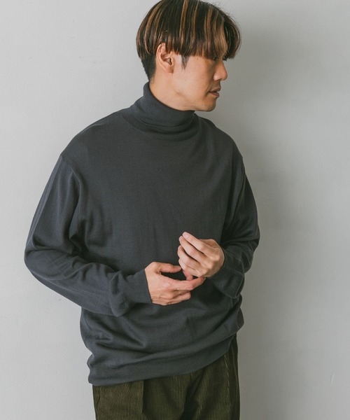 URBAN RESEARCH DOORS（アーバンリサーチドアーズ）の「ハーモニータートルネックニット（ニット/セーター・メンズ・グリーン/ベージュ系その他/ネイビー/チャコールグレー・MEDIUM/LARGE）」の9枚目の写真