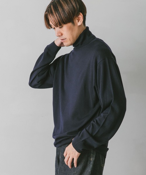 URBAN RESEARCH DOORS（アーバンリサーチドアーズ）の「ハーモニータートルネックニット（ニット/セーター・メンズ・グリーン/ベージュ系その他/ネイビー/チャコールグレー・MEDIUM/LARGE）」の5枚目の写真