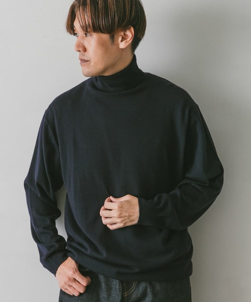 URBAN RESEARCH DOORS（アーバンリサーチドアーズ）の「ハーモニータートルネックニット（ニット/セーター・メンズ・グリーン/ベージュ系その他/ネイビー/チャコールグレー・MEDIUM/LARGE）」の10枚目の写真