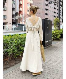 Ungrid | バックリボンフレアワンピース(ワンピース)