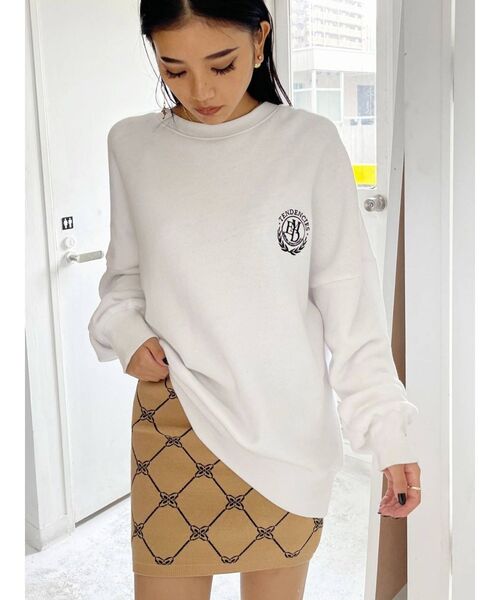 EMODA（エモダ）の「エンブレムロゴスウェット（スウェット・レディース・ホワイト/グレー/ブラック/ネイビー・FREE）」の8枚目の写真