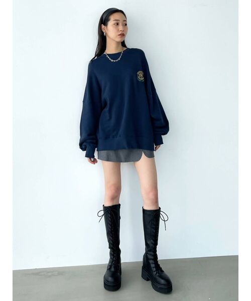 EMODA（エモダ）の「エンブレムロゴスウェット（スウェット・レディース・ホワイト/グレー/ブラック/ネイビー・FREE）」の21枚目の写真