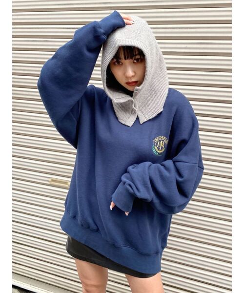 EMODA（エモダ）の「エンブレムロゴスウェット（スウェット・レディース・ホワイト/グレー/ブラック/ネイビー・FREE）」の12枚目の写真