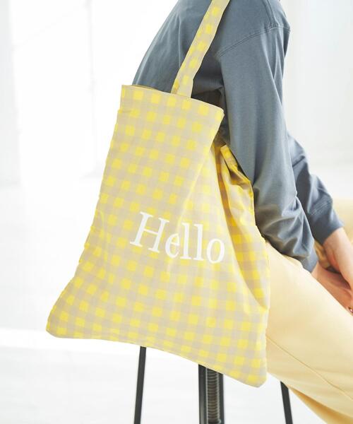 coen（コーエン）の「Helloロゴトートバッグ（トートバッグ・レディース・ブラック/ライトピンク/ライトブルー/ライラック/グレー/ターコイズブルー/イエロー/ケリー・FREE）」の2枚目の写真