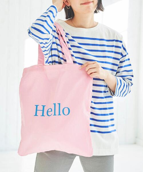 coen（コーエン）の「Helloロゴトートバッグ（トートバッグ・レディース・ブラック/ライトピンク/ライトブルー/ライラック/グレー/ターコイズブルー/イエロー/ケリー・FREE）」の8枚目の写真