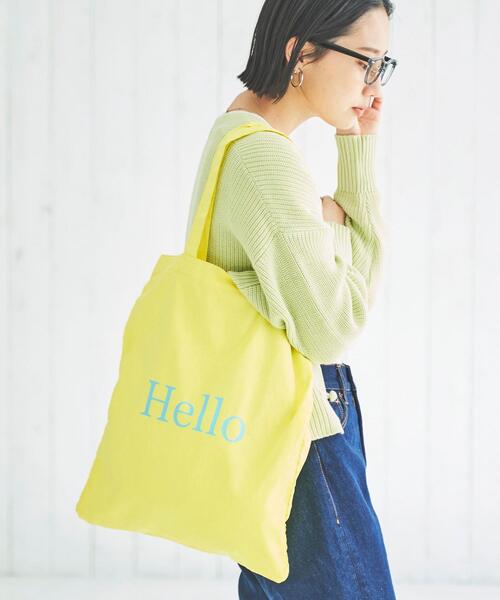 coen（コーエン）の「Helloロゴトートバッグ（トートバッグ・レディース・ブラック/ライトピンク/ライトブルー/ライラック/グレー/ターコイズブルー/イエロー/ケリー・FREE）」の7枚目の写真