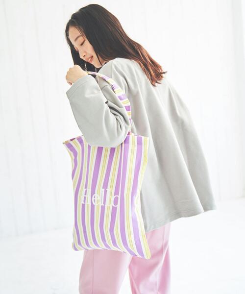 coen（コーエン）の「Helloロゴトートバッグ（トートバッグ・レディース・ブラック/ライトピンク/ライトブルー/ライラック/グレー/ターコイズブルー/イエロー/ケリー・FREE）」の9枚目の写真