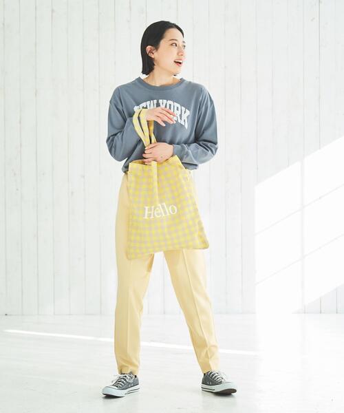 coen（コーエン）の「Helloロゴトートバッグ（トートバッグ・レディース・ブラック/ライトピンク/ライトブルー/ライラック/グレー/ターコイズブルー/イエロー/ケリー・FREE）」の22枚目の写真