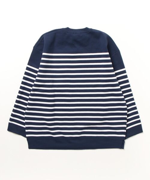 NAVY（ネイビー）の「ボーダークルーネックニット（ニット/セーター・メンズ・ホワイト/ネイビー・M/L）」の4枚目の写真