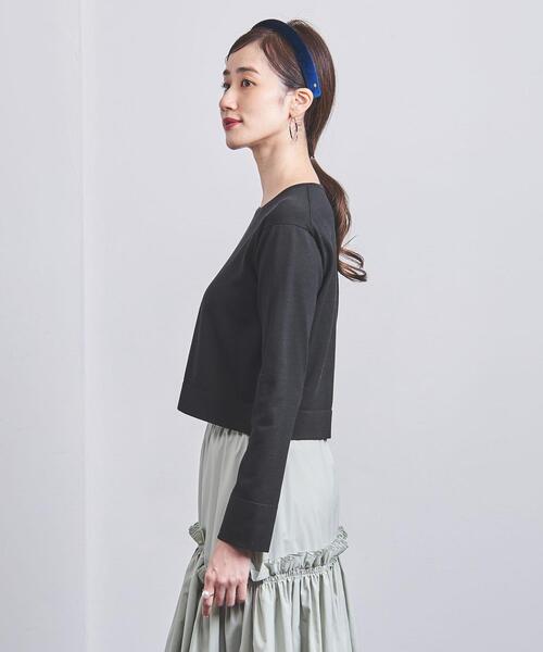 UNITED ARROWS（ユナイテッドアローズ）の「P/SILK ショート ニット（ニット/セーター・レディース・ブラック/オフホワイト・FREE）」の4枚目の写真