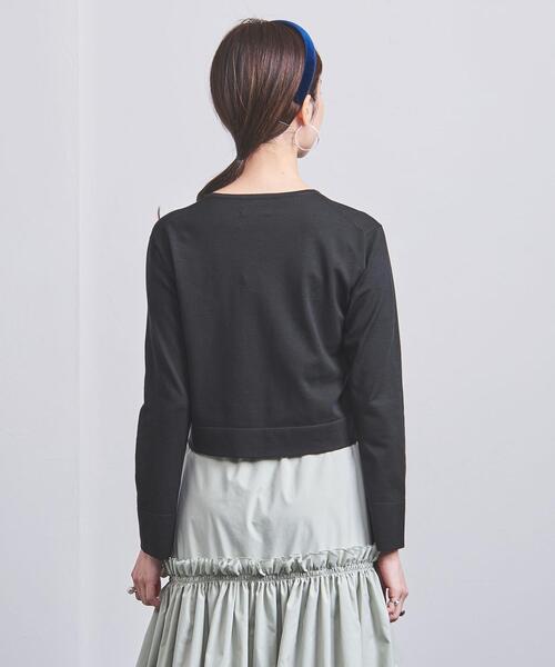 UNITED ARROWS（ユナイテッドアローズ）の「P/SILK ショート ニット（ニット/セーター・レディース・ブラック/オフホワイト・FREE）」の5枚目の写真