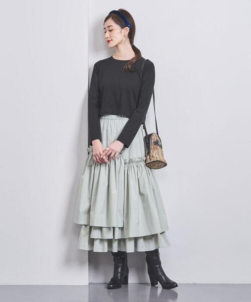 UNITED ARROWS（ユナイテッドアローズ）の「P/SILK ショート ニット（ニット/セーター・レディース・ブラック/オフホワイト・FREE）」の6枚目の写真