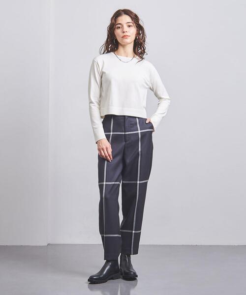 UNITED ARROWS（ユナイテッドアローズ）の「P/SILK ショート ニット（ニット/セーター・レディース・ブラック/オフホワイト・FREE）」の7枚目の写真