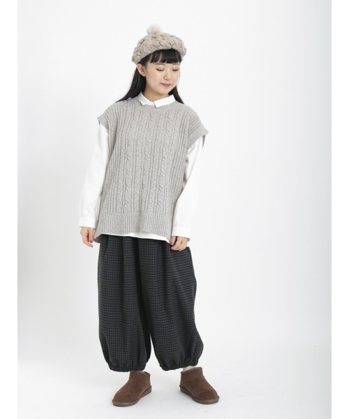 Samansa Mos2（サマンサ モスモス）の「バルーンパンツ（その他パンツ・レディース・グレー/ブラウン/ベージュ/キナリ・ﾌﾘ-）」の8枚目の写真