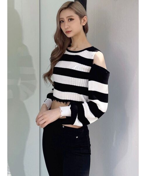 GYDA（ジェイダ）の「2WAYショルダーニットトップス（ニット/セーター・レディース・ブラック/その他1・FREE）」の11枚目の写真