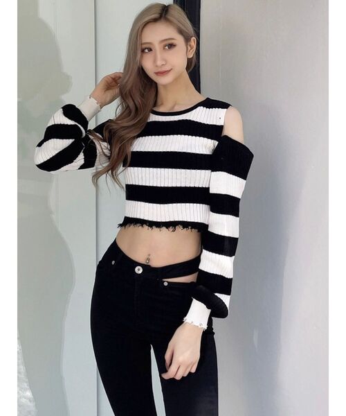 GYDA（ジェイダ）の「2WAYショルダーニットトップス（ニット/セーター・レディース・ブラック/その他1・FREE）」の13枚目の写真