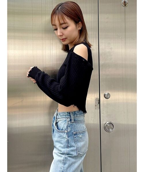 GYDA（ジェイダ）の「2WAYショルダーニットトップス（ニット/セーター・レディース・ブラック/その他1・FREE）」の18枚目の写真