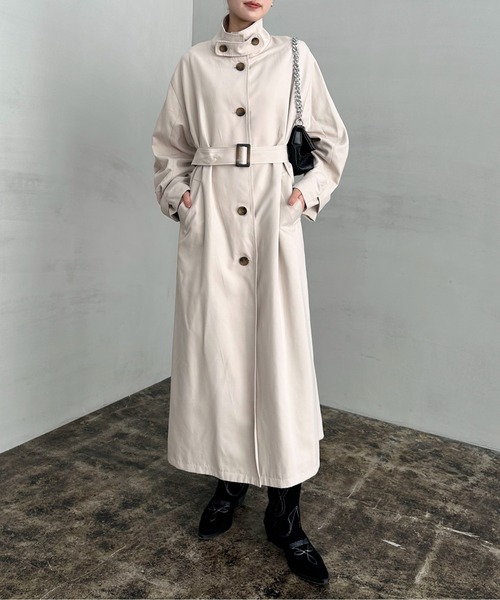 セール】スタンドカラーロングコート（ステンカラーコート）｜EPIMI E