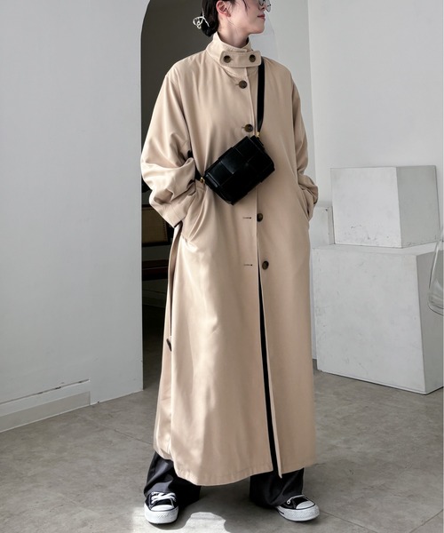 セール】スタンドカラーロングコート（ステンカラーコート）｜EPIMI E