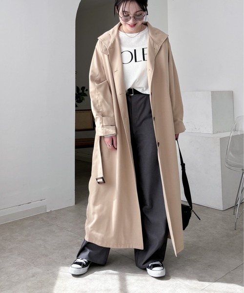 セール】スタンドカラーロングコート（ステンカラーコート）｜EPIMI E