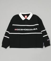 DC（ディーシー）の「DC/ディーシー KD BORDER POLO LS キッズボーダーポロロングスリーブ ロングTシャツ スケートボード 親子コーデ ワイドシルエット YPL231512（ポロシャツ）」