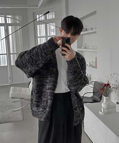 ASCLO（エジュクロ）の「ASCLO  Mohair Brush Cardigan（カーディガン/ボレロ・メンズ・ブラック・FREE）」の5枚目の写真