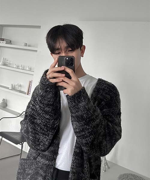 ASCLO（エジュクロ）の「ASCLO  Mohair Brush Cardigan（カーディガン/ボレロ・メンズ・ブラック・FREE）」の6枚目の写真