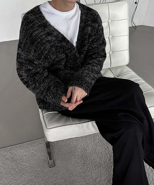 ASCLO（エジュクロ）の「ASCLO  Mohair Brush Cardigan（カーディガン/ボレロ・メンズ・ブラック・FREE）」の3枚目の写真