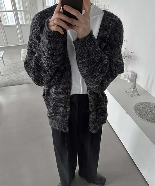 ASCLO（エジュクロ）の「ASCLO  Mohair Brush Cardigan（カーディガン/ボレロ・メンズ・ブラック・FREE）」の10枚目の写真