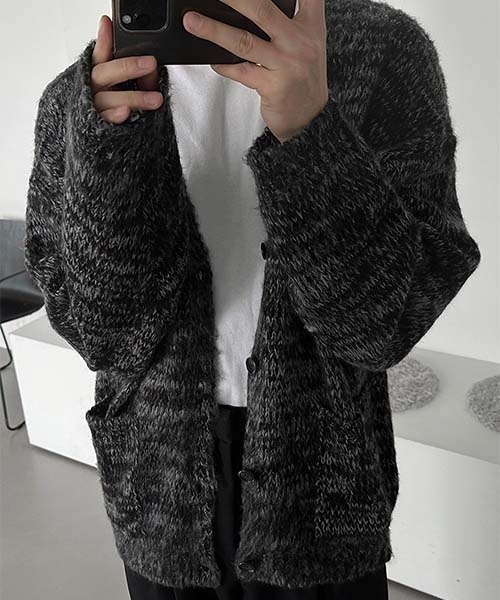 ASCLO（エジュクロ）の「ASCLO  Mohair Brush Cardigan（カーディガン/ボレロ・メンズ・ブラック・FREE）」の11枚目の写真
