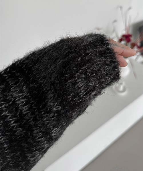 ASCLO（エジュクロ）の「ASCLO  Mohair Brush Cardigan（カーディガン/ボレロ・メンズ・ブラック・FREE）」の16枚目の写真