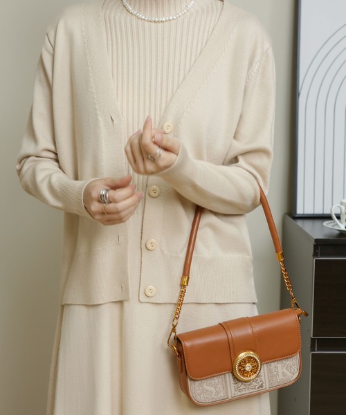 LA VORAGINE(ラ ヴォラジネ)の「2wayバイカラーフェイクレザーショルダーバッグ(ショルダーバッグ・レディース・グリーン/ブラック/ブラウン・FREE)」の14枚目の写真