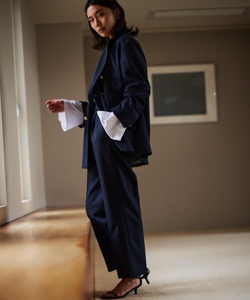 BARNYARDSTORM（バンヤードストーム）の「BARNYARDSTORM / タックトラウザーパンツ（スラックス・レディース・ネイビー/グレー・0/1）」の5枚目の写真