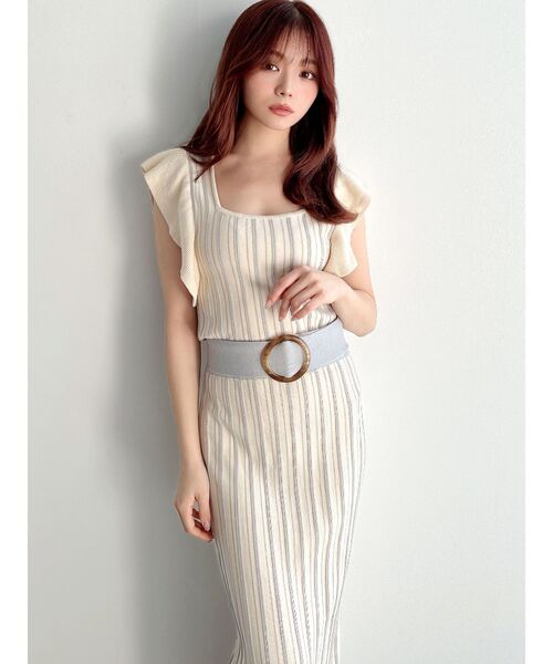 RESEXXY（リゼクシー）の「ラッフルデザインニットワンピース（ワンピース・レディース・ブラック/ベージュ/アイボリー・FREE）」の16枚目の写真